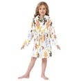 thumbnail image 6 of FORMRS Niños Bathrobe Unisex Hooded Robe Soft Plush Pajamas Sleepwear, Size 2-3T, Colorful Retro Floral, 6 of 7