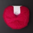 thumbnail image 3 of Viccilley Hilo de lana - Popular suave Mohair Pashm Knit Hilo largo de lana de angora Caliente (con ganchillo)(Rosa roja), 3 of 5