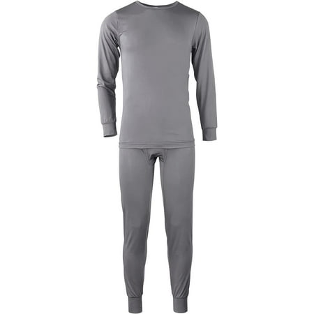 

KNOCKER Men s Soft Fleece Thermal Underwear Set Grey