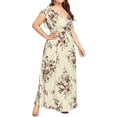 thumbnail image 4 of Vestido HUOGUO sexy para mujer, talla grande, estampado con cuello en V, sin mangas, 4 of 5