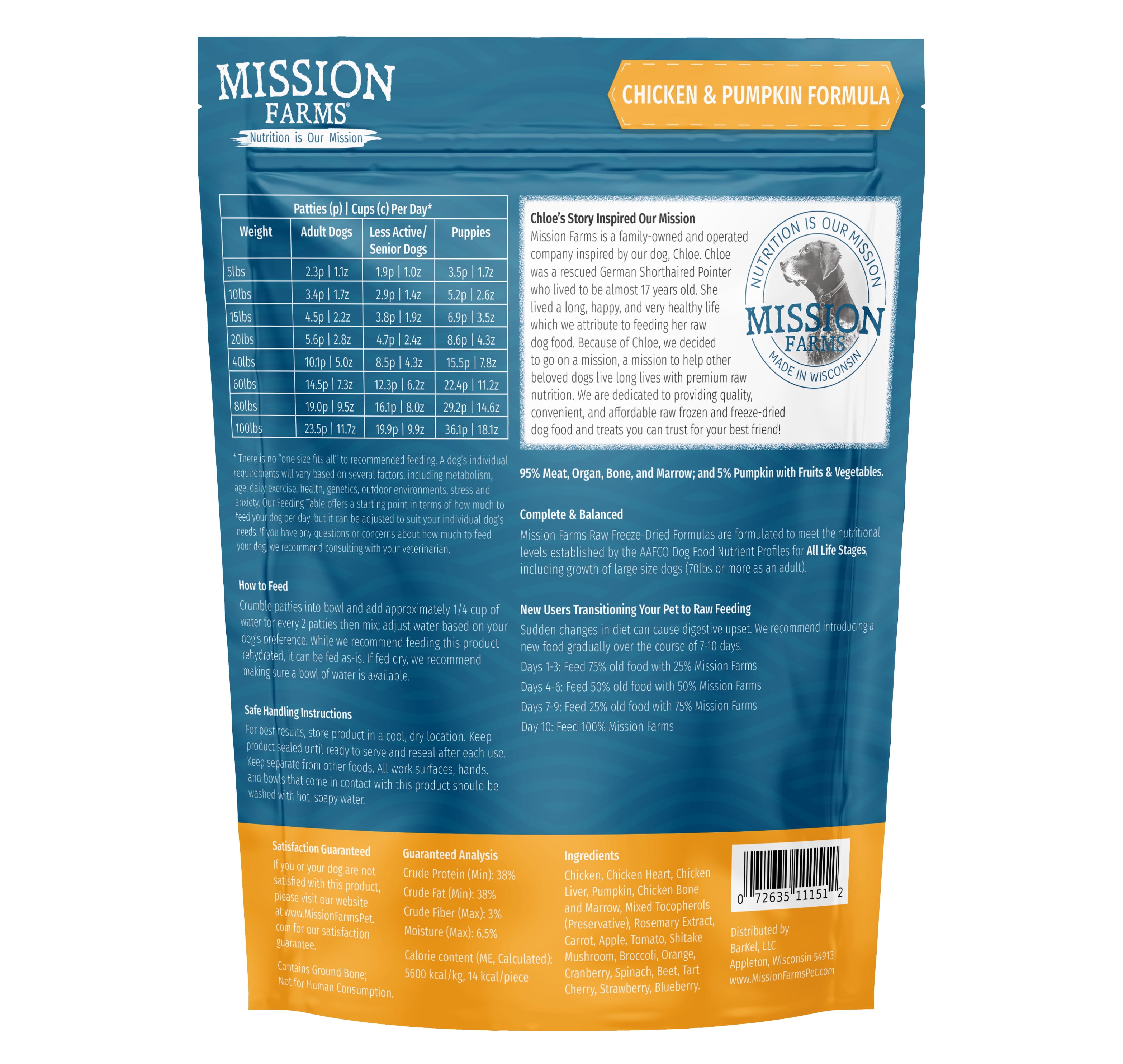 Chicken & Pumpkin Freeze-Dried Dog Food