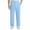 Sky Blue, variant on Qingpeng Mens Business Casual Pleated Trousers Loose Straight Elastic Waisted High Vertical Drape Pants with Pockets for Daily Wear