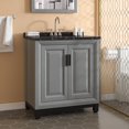 thumbnail image 2 of 30" Freestanding Vanity with Marble Top and Storage Cabinet - Gray, 2 of 9