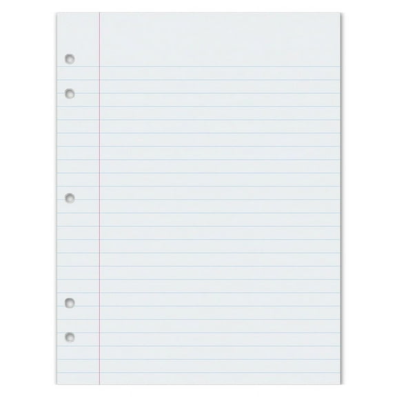 Composition Paper, 5-Hole, 8 X 10.5, Wide/legal Rule, 500/pack | Bundle of 5 Packs