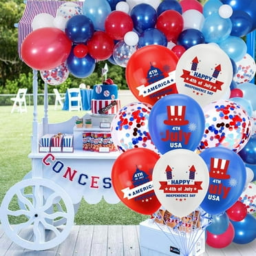 12-Pack American Flag Star Balloons - Patriotic 4th Of July Party Decorations