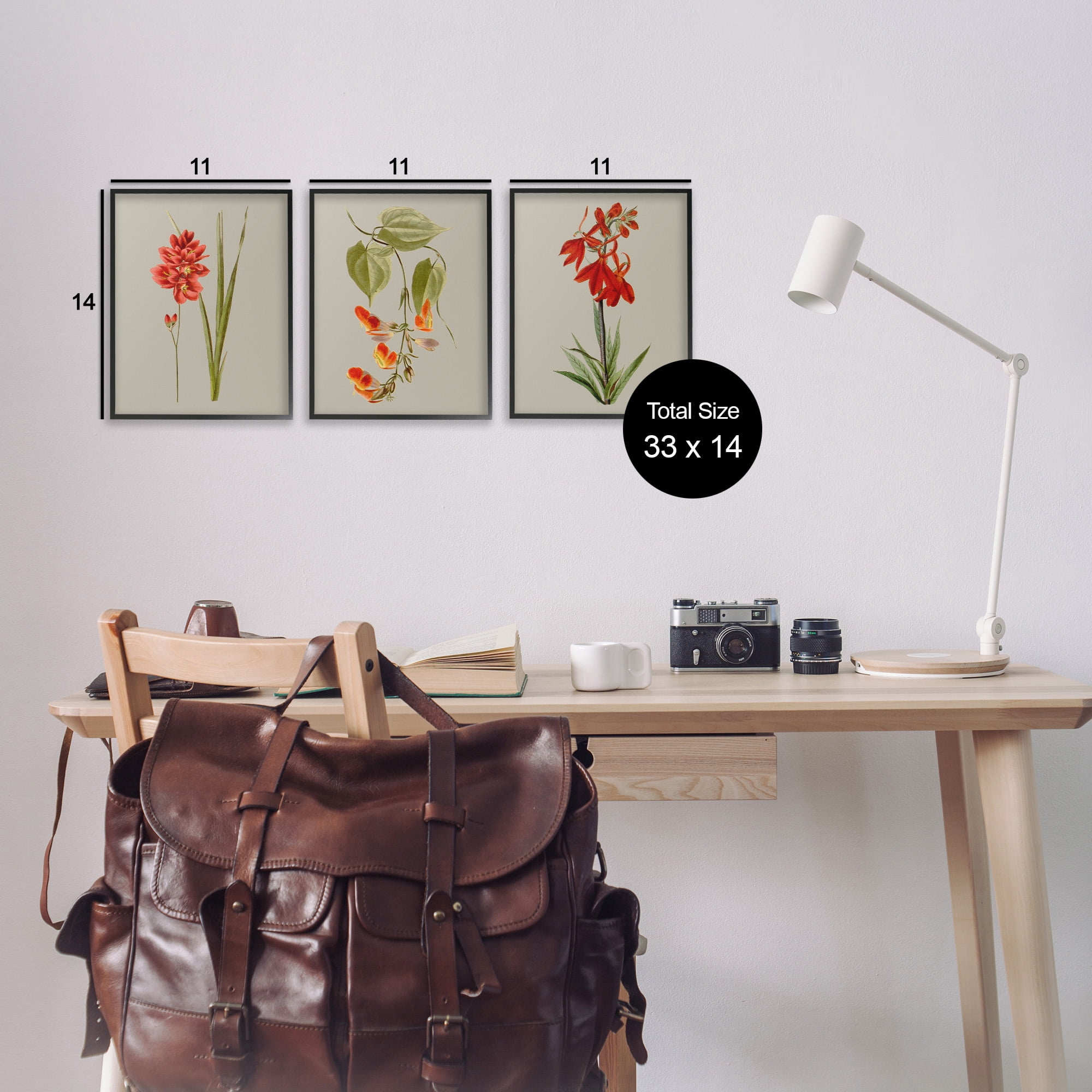 Stupell Industries Woodland Flower Study Botanical & Floral Painting Black Framed Art Print Wall Art, 11 x 14, Set of 3