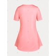 thumbnail image 3 of Camiseta con Estampado de Gato en Talla Extra con Color Bloque Rosegal  Camisetas tallas grandes, 3 of 5