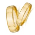 thumbnail image 3 of Pompeii3 Matching Gold His Hers Polished Wedding Band Ring Set, 3 of 3