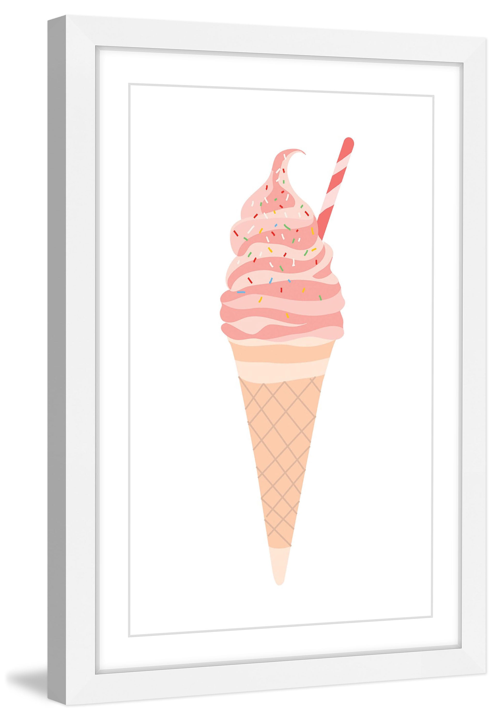 "Pink Cone" Framed Painting Print