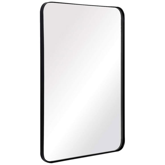 ANDY STAR Miroir Mural Rectangulaire Suspendu en Métal 24 x 36 Pouces, Noir Mat