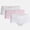 Vivid White Emb, Platinum Silver Pointelle, Delicate Pink Strawberry, variant on No Boundaries Cotton and Pointelle Boyshort Panties, 3-Pack, Women's XS-XXXL
