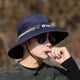 thumbnail image 3 of Sombrero de pescador con diseño de camuflaje, sombrero de pescador con borde redondo para exteriores, sombrero de sol para viajes para hombre, sombrilla de verano para montar a caballo, montañismo y, 3 of 5