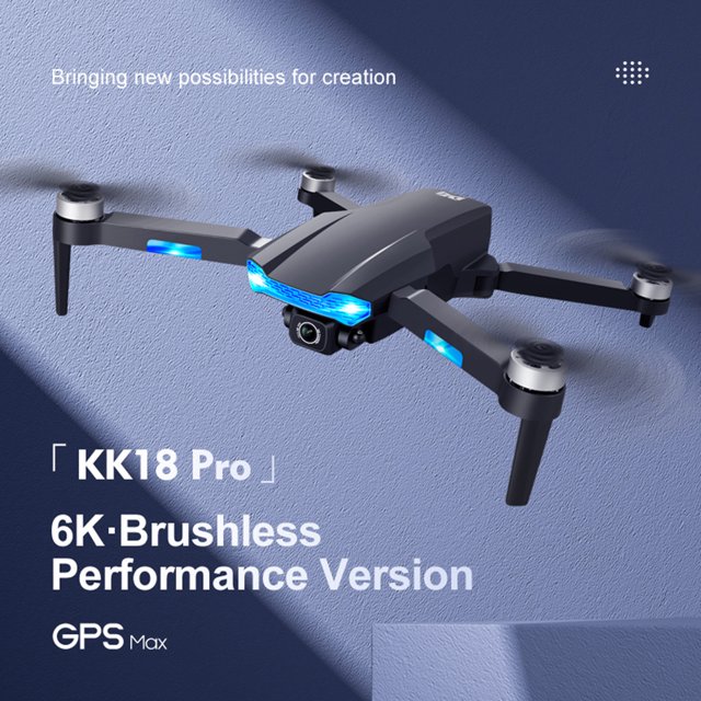 Dron KK18 Pro con Motor sin escobillas cuadricóptero RC plegable con Ehuebsd GPS 5GHz FPV 6K cámara HD posicionamiento de flujo óptico para adultos y niños