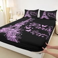 thumbnail image 3 of jejeloiu Purple Butterflies Print Bed Sheets,3D Paris Eiffel Tower King Sheets For Girls Teens 4 Pieces, 3 of 7