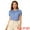 Blue, variant on Women's Retro Puff Sleeve Peter Pan Collar Blouse Top M White