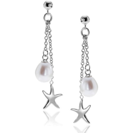 Brinley Co. Women's Pearl Sterling Silver Starfish Dangle Earrings