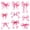 A Hotpink White, variant on Manfei Blue Princess Bow Bed Sheets For Girls,Watercolor Bowknot Print King Sheets For Kids,4-Piece