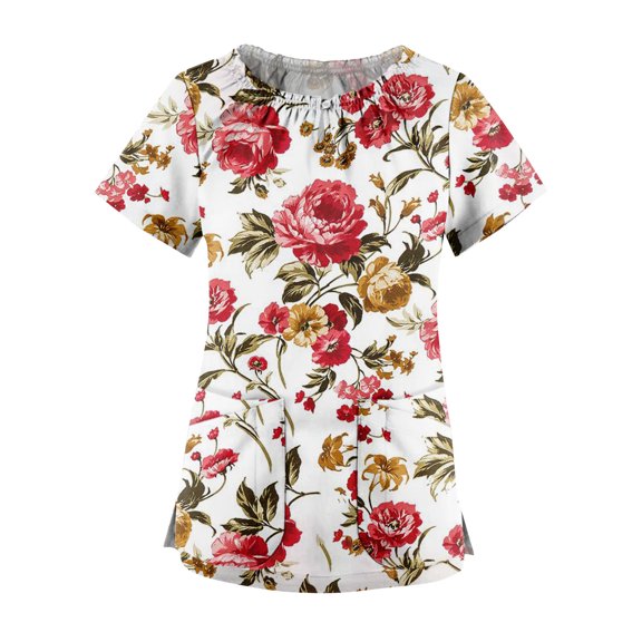 Vedolay Women Shirts Fashion Women 2023 White Shirt Casual Work Tops Chiffon Blouse Summer Short Sleeve Shirts,White XL