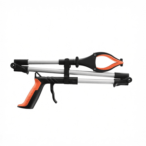 43" Foldable Reacher Grabber with 360° Rotating Jaw, Magnet & LED Light, Lightweight Pickup Tool for Seniors, Extra Long Trash Picker