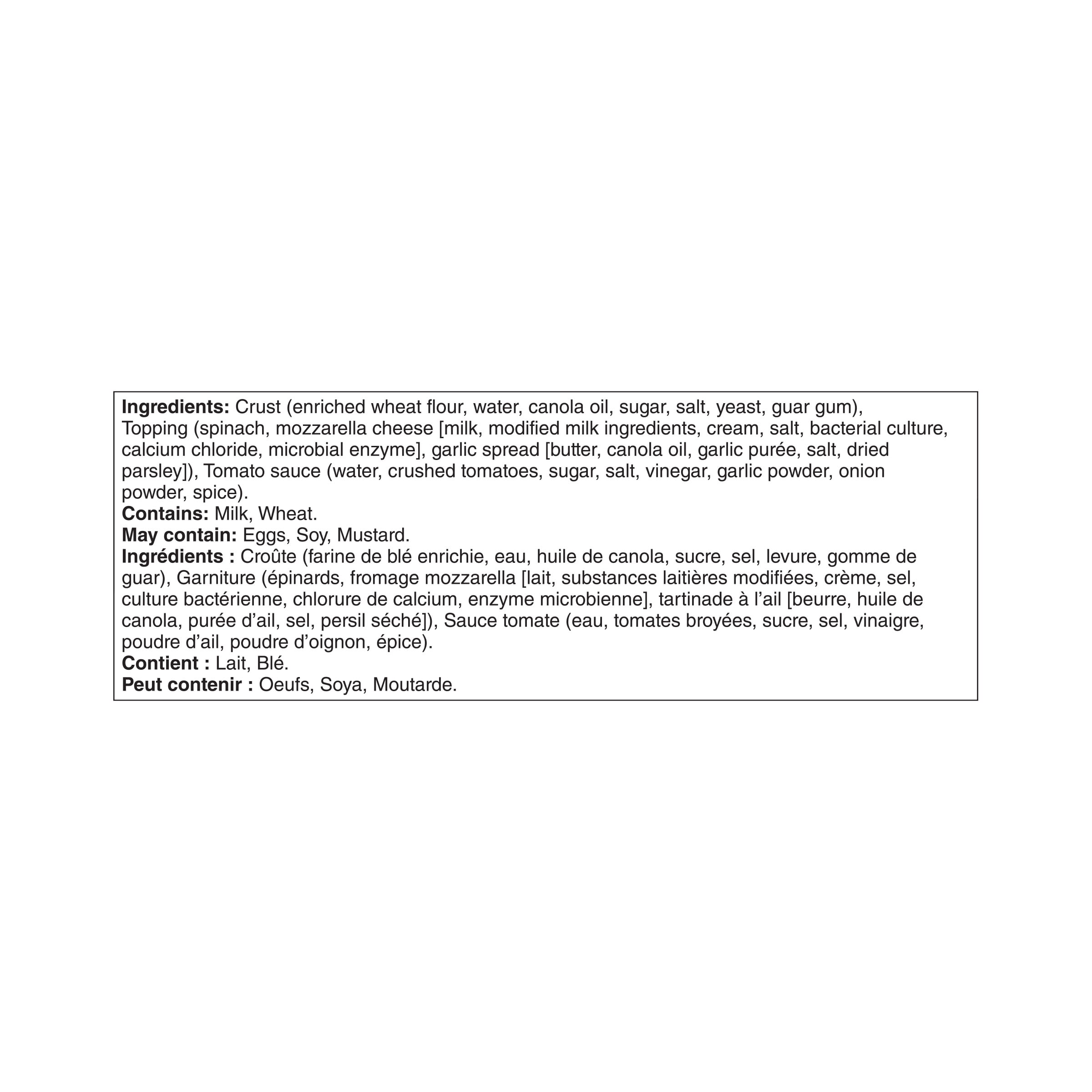 Great Value Thin Crust Spinach Pizza, 390 g