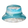 thumbnail image 3 of Daiia Sunny Ocean Waves Pattern Bucket Hat - Trendy Cotton Sun Hat for Beach, Golf, Fishing - Fun Outdoor Vacation Boonie for Men and Women, 3 of 9