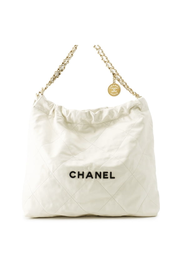 Pre-Owned Chanel handbag CHANEL22 Matelass Small Shiny Calf Leather AS3260 CHANEL White for...