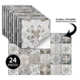 thumbnail image 4 of Peel and Stick Tile Backsplash - 24 Sheet 8x8 iInch Waterproof Textured Vinyl Decals Tile Sticker - Self Adhesive Removable Wallpaper for Kitchen Bathroom Furniture Staircase Countertops Home Decor, 4 of 9