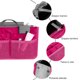 thumbnail image 5 of Bolsa De Inserción Organizadora De Poliéster 20L, Bolsa De Revestimiento Cosmético De Gran Capacidad, Bolsa De Bolso De Inserción De Viaje Multicolor Portátil Muyoka Hogar, 5 of 7