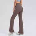 thumbnail image 3 of HongQid Flare Leggings for Women Tummy Control Flared Leggings No Front Seam Yoga Pants Women High Waisted Bell Bottoms, 3 of 4