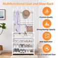 thumbnail image 5 of HIOHA Modern 4-Tier Storage Hall Tree with Coat Hooks and Shoe Rack, 24x10x61 Inch, White, 5 of 7