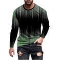 thumbnail image 2 of S-5X Plus Size T Shirts for Men Big & Tall Long Sleeve Crewneck Tees Tops Mens Trendy Gradient Printed Pullover Slim Athletic Workout Tshirts Shirt, 2 of 5