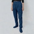 thumbnail image 4 of Tfken Soft Pants For Women Comfortable Elastic Waist Daily Wear Wide Leg Fashion Pants Lightweight Loose Outdoor Winter Warm Ladies Trendy Clothes Blue, 4 of 8