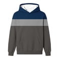 thumbnail image 5 of Ohufall 3-14Y Color Block Hooded Sweatshirt for Girls Kangaroo Pocket Long Sleeve Tops Comfort Fashion Casual Sweatshirts, 5 of 5