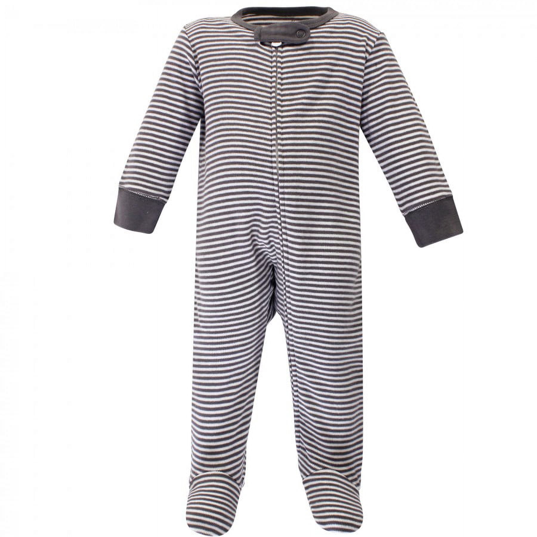 Touched by Nature Baby Boy Organic Cotton Zipper Sleep and Play 3pk, Happy Camper, 3-6 Months