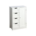 thumbnail image 6 of Wooden Bathroom Floor Cabinet, SYNGAR Free Standing Storage Cabinet with 4 Drawers and 1 Door with 2 Tiers Storage Shelf, Entryway Storage Cupboard, Modern Storage Organizer for Bedroom, White, D3378, 6 of 9