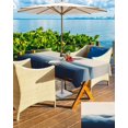 thumbnail image 4 of Outdoor Tablecloth with Umbrella Hole and Zipper 60 x 102 Inch Minimalist Abstract Blue Waves Linen Texture Table Cover for Rectangular Tables Waterproof Tabletop Collection for Patio Garden Picnic, 4 of 5