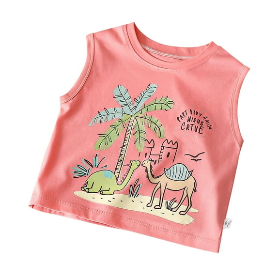 SUYOLL Toddler Boys Tshirt Cartoon Print Tank Tops Sleeveless Tee Fun & Vibrant Designs