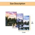 thumbnail image 4 of 3 Pieces Nature Landscape Framed Wall Art Decorations Scene Mt Mount Shucksan Reflection Painting Print on Canvas Wall Art for Home Office Decor Modern Artwork Ready to Hang - 12" x 16" x 3, 4 of 6