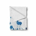 thumbnail image 2 of Abstract Soft Flannel Fleece Throw Blanket, Silhouette of Summer Wildflowers Blooms Grass Garden Foliage Illustration, Cozy Plush for Indoor and Outdoor Use, 60" x 80", Blue White, by Ambesonne, 2 of 6