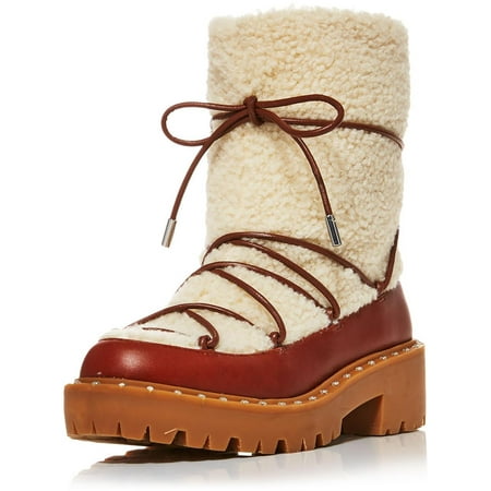 

Aqua Womens Fuzz Leather Lugged Sole Winter & Snow Boots