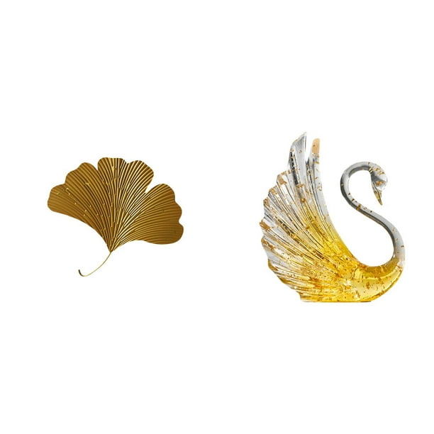 Elegante Escultura De Pared De Hojas De Cisne Con Ginkgo, Decoración Artística De Resina Con Forma De Ave Para Sala De Estar, Oficina, Hotel, Comedor, Restaurante, Casa De Campo O Dormitorio.