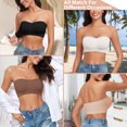 thumbnail image 6 of Strapless Bra for Women Non-Slip Silicone Wireless Bandeau Bras Seamless Pads Bralette Tube Top Bra,Clear Bra Straps Included, 6 of 7