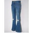 thumbnail image 5 of CHICTRY Kids Girls Casual Denim Pants Flared Jeans Juniors Ripped Ruffled Bell Bottoms Long Pants Blue 10, 5 of 7