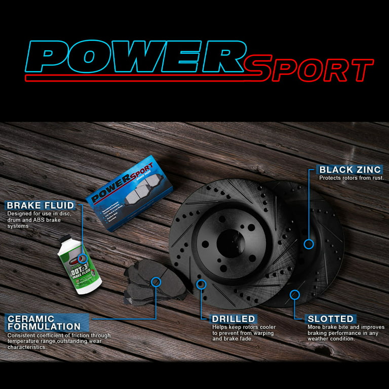 Power Sport Front Rear Brakes and Rotors Kit - Walmart.com