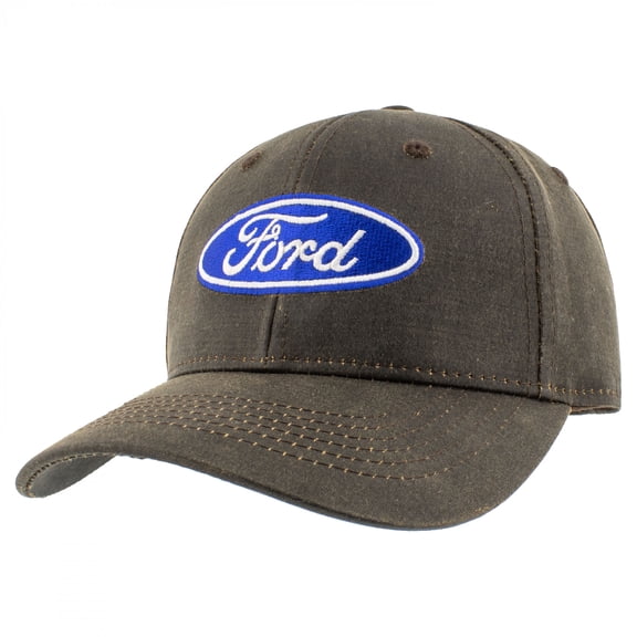 Ford Classic Oval Script Logo Brown Suede Adjustable Curved Bill Hat
