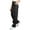 Black, variant on Women's Utility Cargo Pants, Solid Color Tactical Trousers with Zip & Button, Elastic Waist Outdoor Bottoms, Durable Hiking Outfits, Multi-Pocket Adventure Clothing