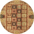 thumbnail image 1 of Ahgly Company Tapis d'Intérieur Ronds Abstraits Jaunes Abstraits pour Aire, 5 Pieds Rond, 1 of 6