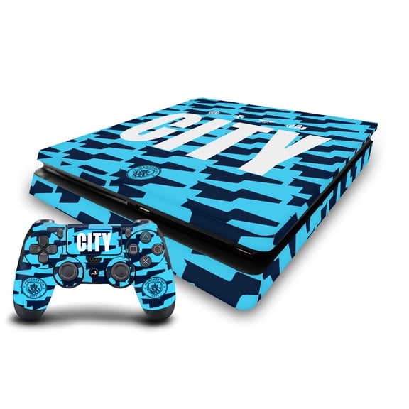 Head Case Designs Officially Licensed Manchester City Man City FC Logo Art City Pattern Vinyl Sticker Skin Decal Cover Compatible with Sony PS4 Slim Console & Controller