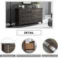 thumbnail image 5 of OKD 6 Drawers Dresser Chests for Bedroom Farmhouse, Wood Rustic Tall Chset of Drawers, Dark Rustic Oak, 5 of 7