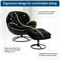 thumbnail image 4 of KINFFICT Accent Swivel Chair with Ottoman, Modern Lounge Chair with Footrest, Comfy Round Armchair with Tufted Design, for Living Room Bedroom, Black, 4 of 6